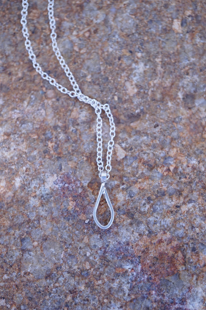 delicate silver droplet necklace