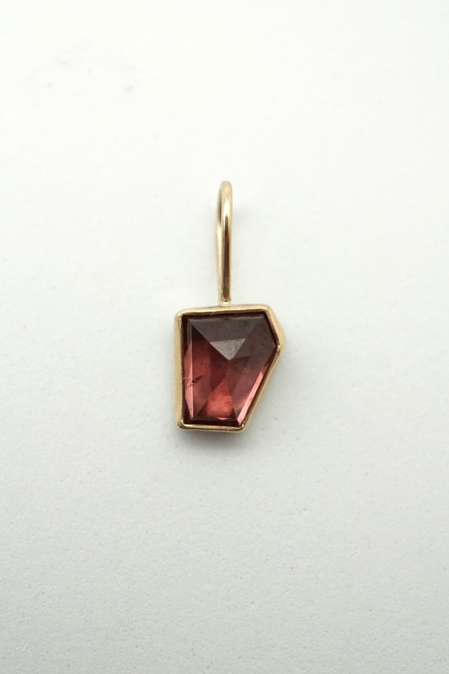 garnet pendant in 14k gold backed in sterling - NO CHAIN INCLUDED