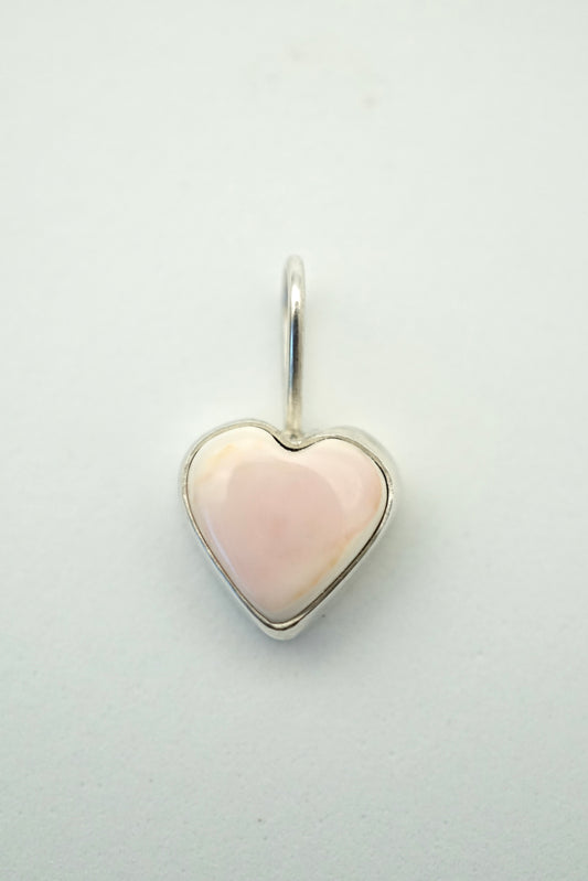 conch shell heart charm in sterling - NO CHAIN INCLUDED