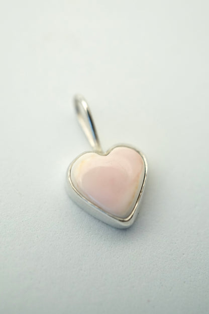 conch shell heart charm in sterling - NO CHAIN INCLUDED