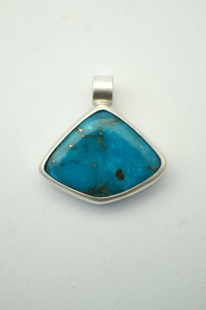 deep blue fan shaped patagonia, az turquoise pendant - NO CHAIN INCLUDED