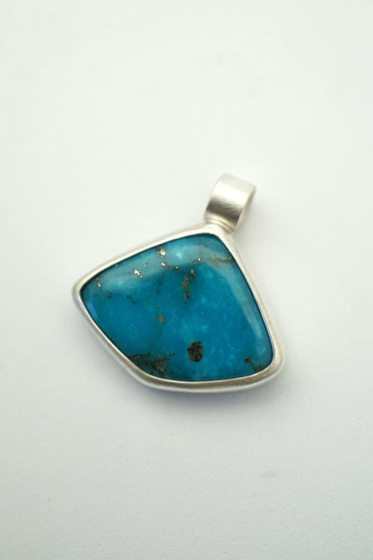 deep blue fan shaped patagonia, az turquoise pendant - NO CHAIN INCLUDED