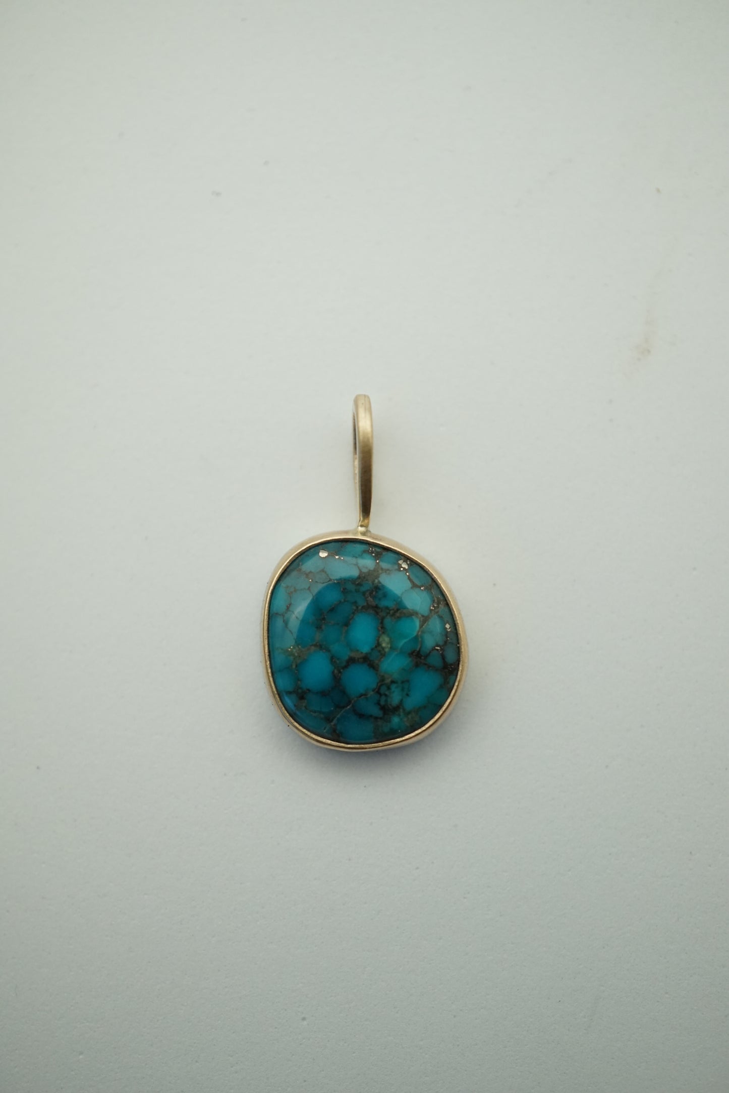 patagonia, az turquiose pendant in 14k gold backed in sterling - NO CHAIN INCLUDED