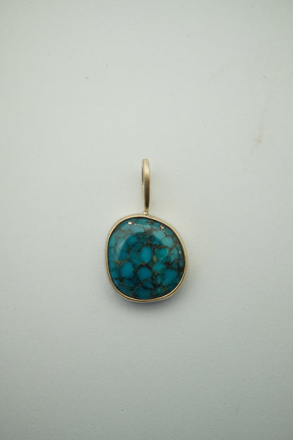 patagonia, az turquiose pendant in 14k gold backed in sterling - NO CHAIN INCLUDED