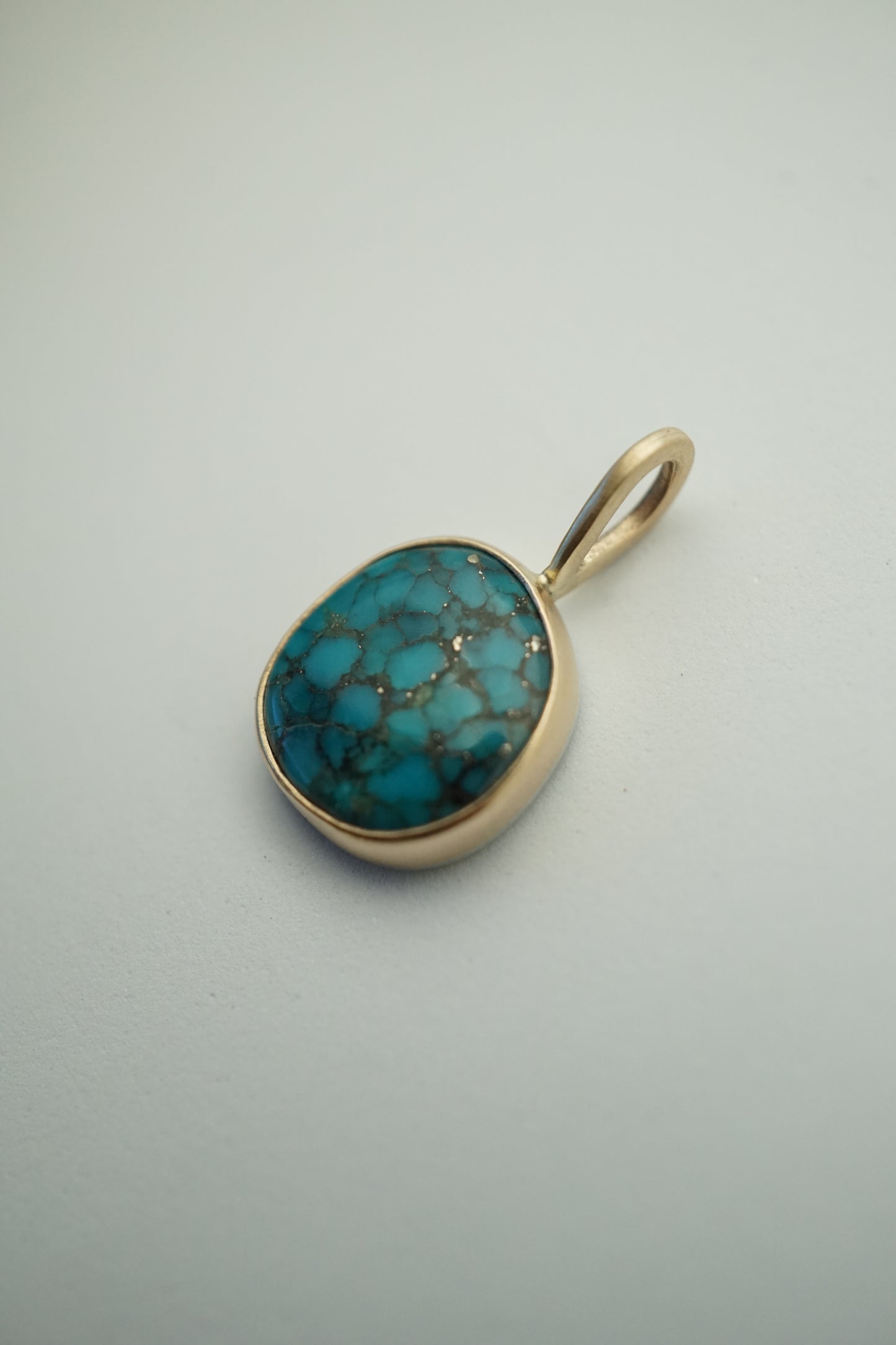 patagonia, az turquiose pendant in 14k gold backed in sterling - NO CHAIN INCLUDED
