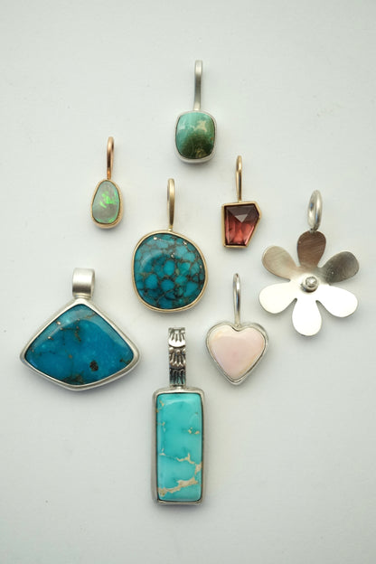 patagonia, az turquiose pendant in 14k gold backed in sterling - NO CHAIN INCLUDED
