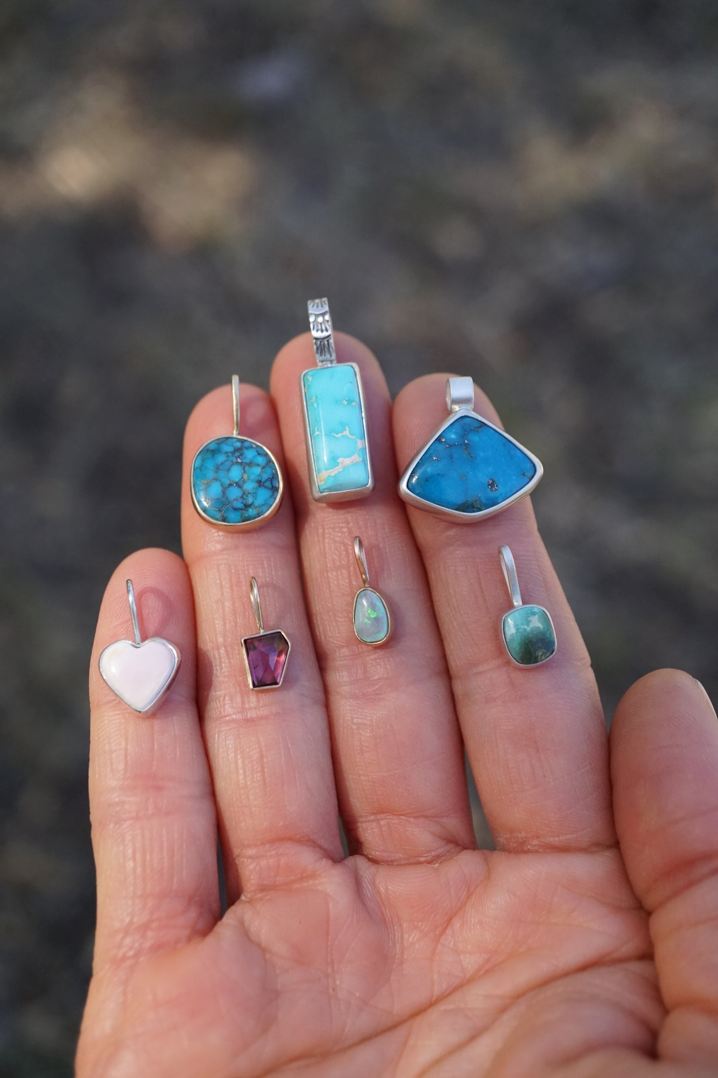 ombre chinese turquoise pendant - NO CHAIN INCLUDED