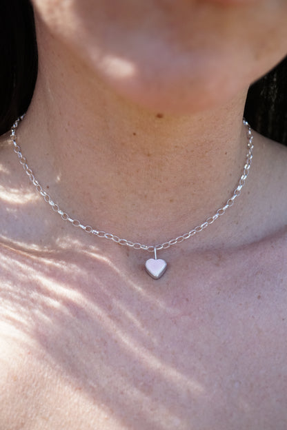 conch shell heart charm in sterling - NO CHAIN INCLUDED