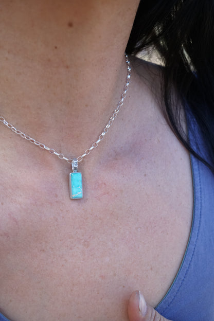 royston turquoise bar pendant - NO CHAIN INCLUDED