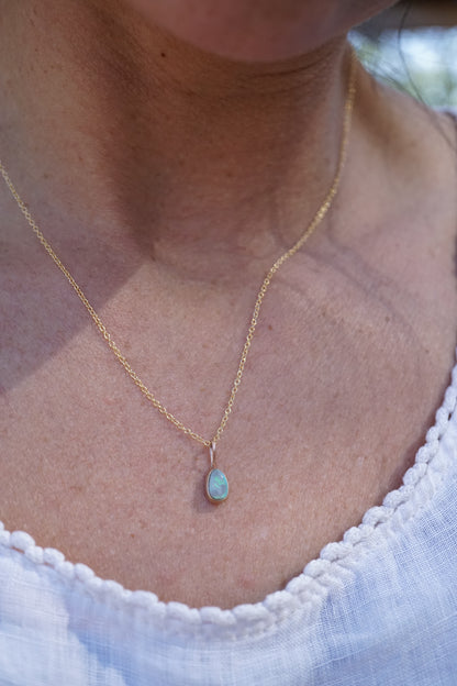 opal pendant in 14k gold backed in sterling - NO CHAIN INCLUDED