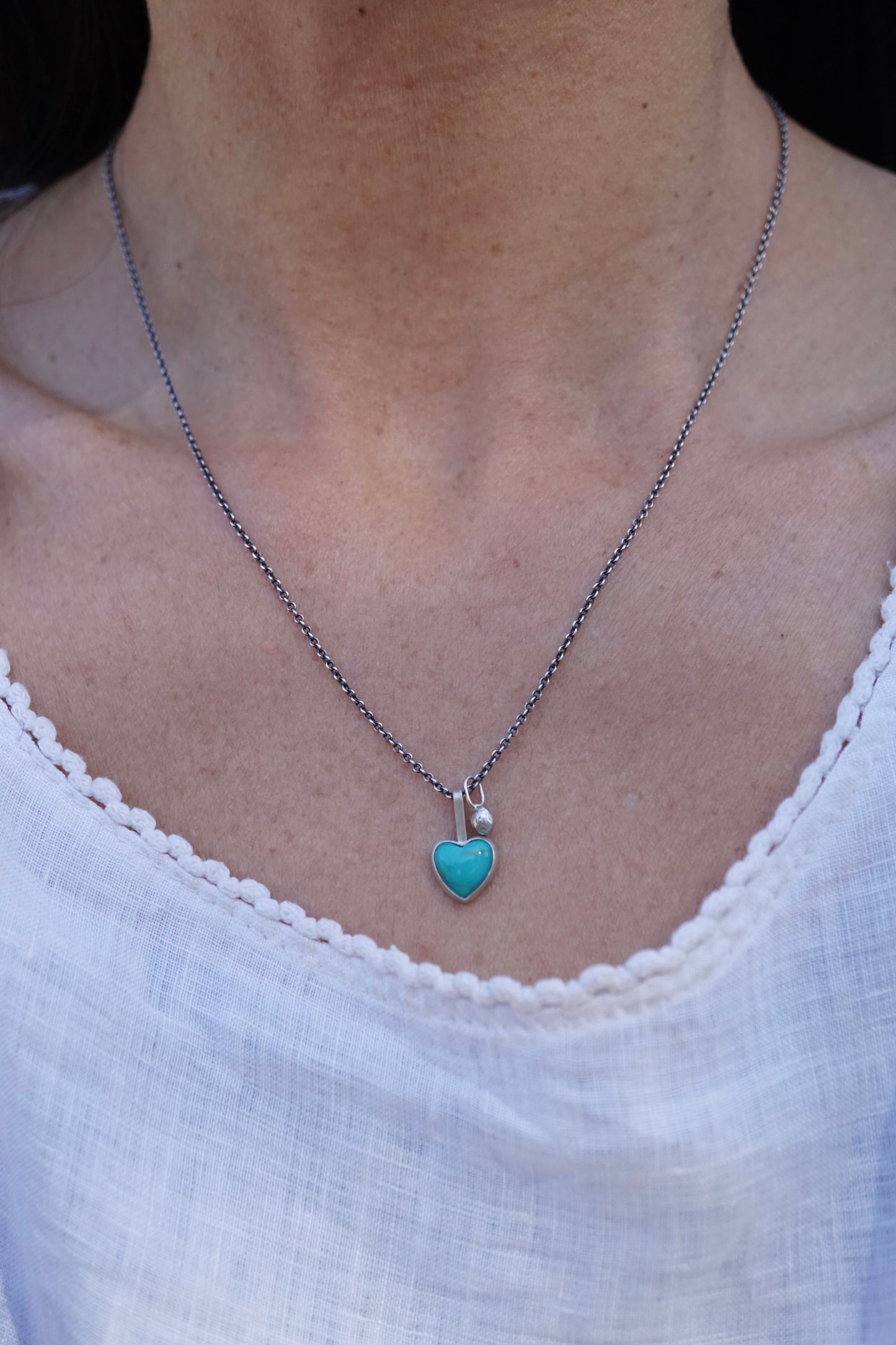 turquoise heart charm necklace