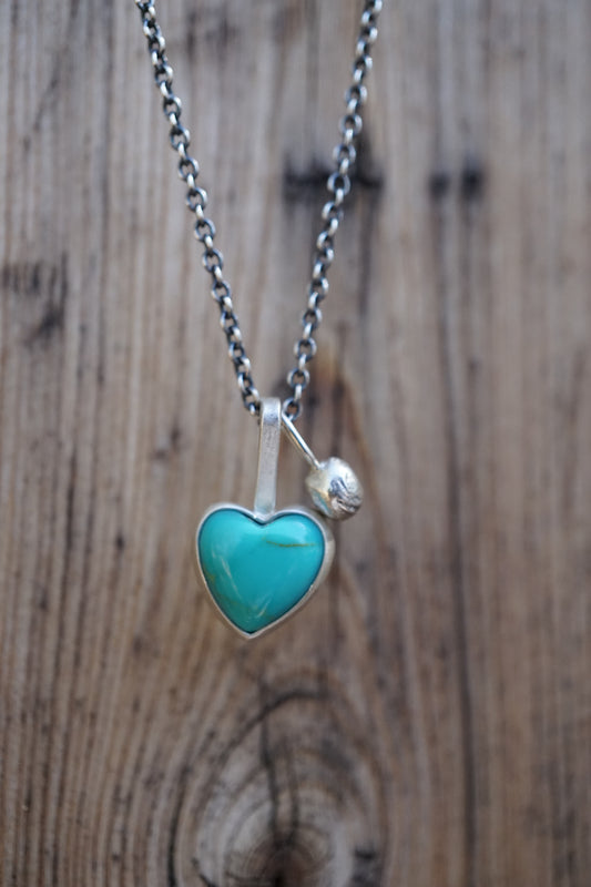 turquoise heart charm necklace