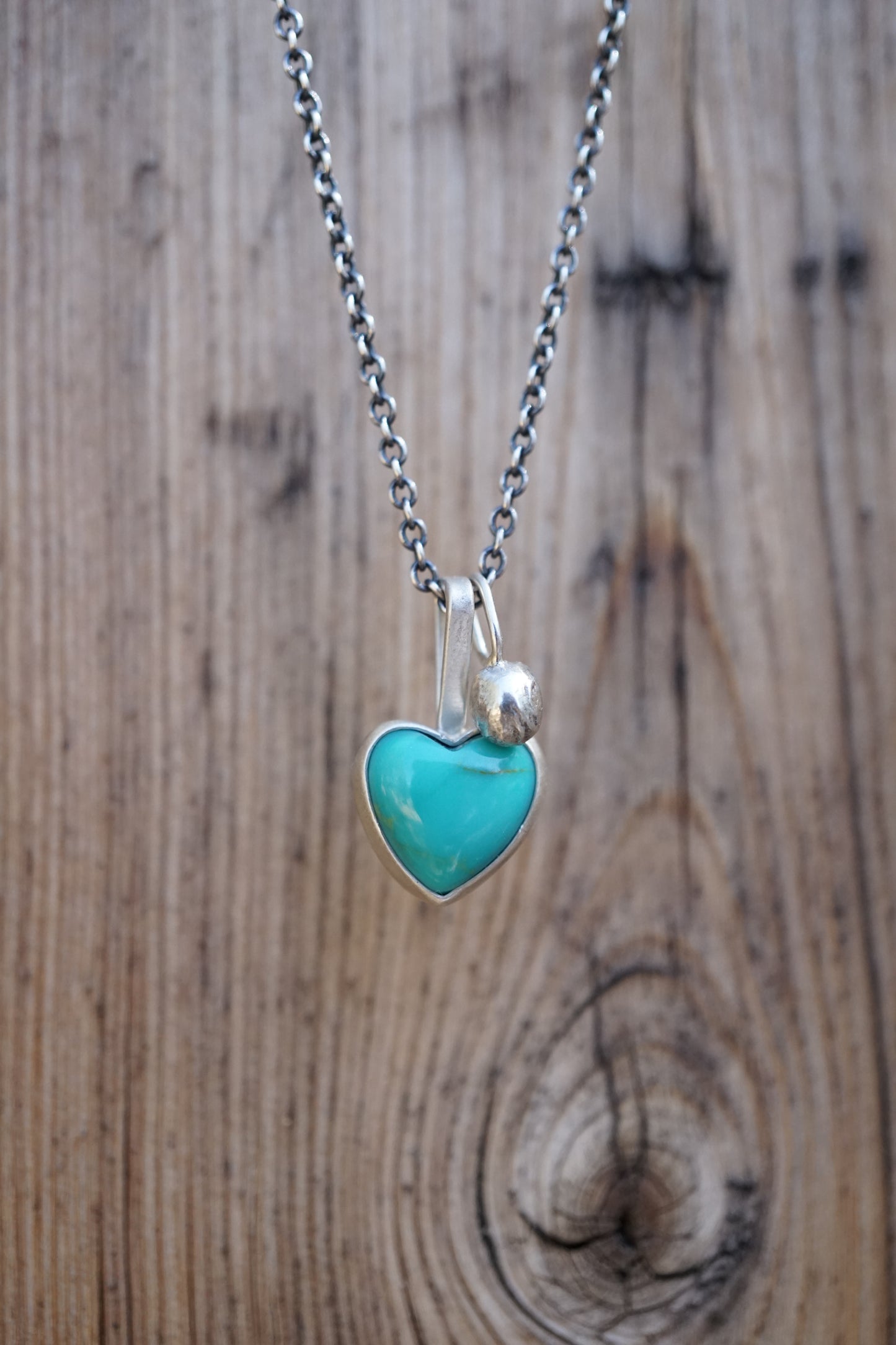 turquoise heart charm necklace