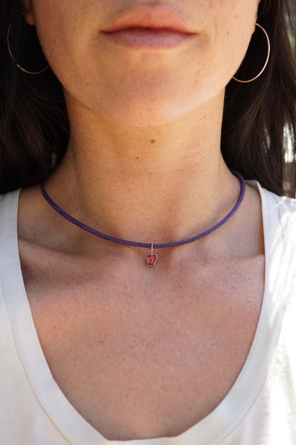 garnet pendant in 14k gold backed in sterling - NO CHAIN INCLUDED