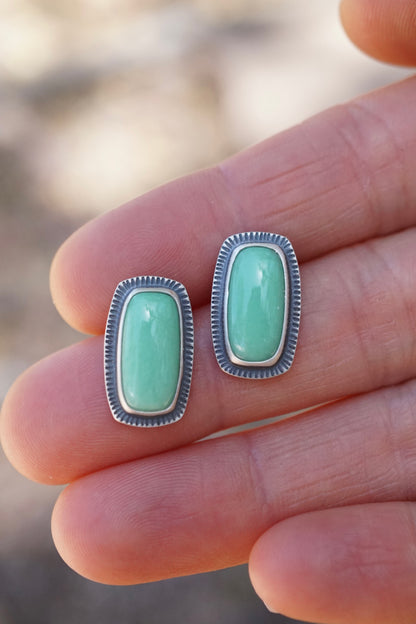 lucin variscite rectangle studs