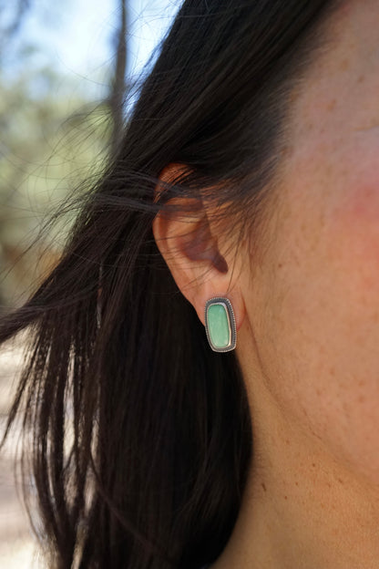 lucin variscite rectangle studs