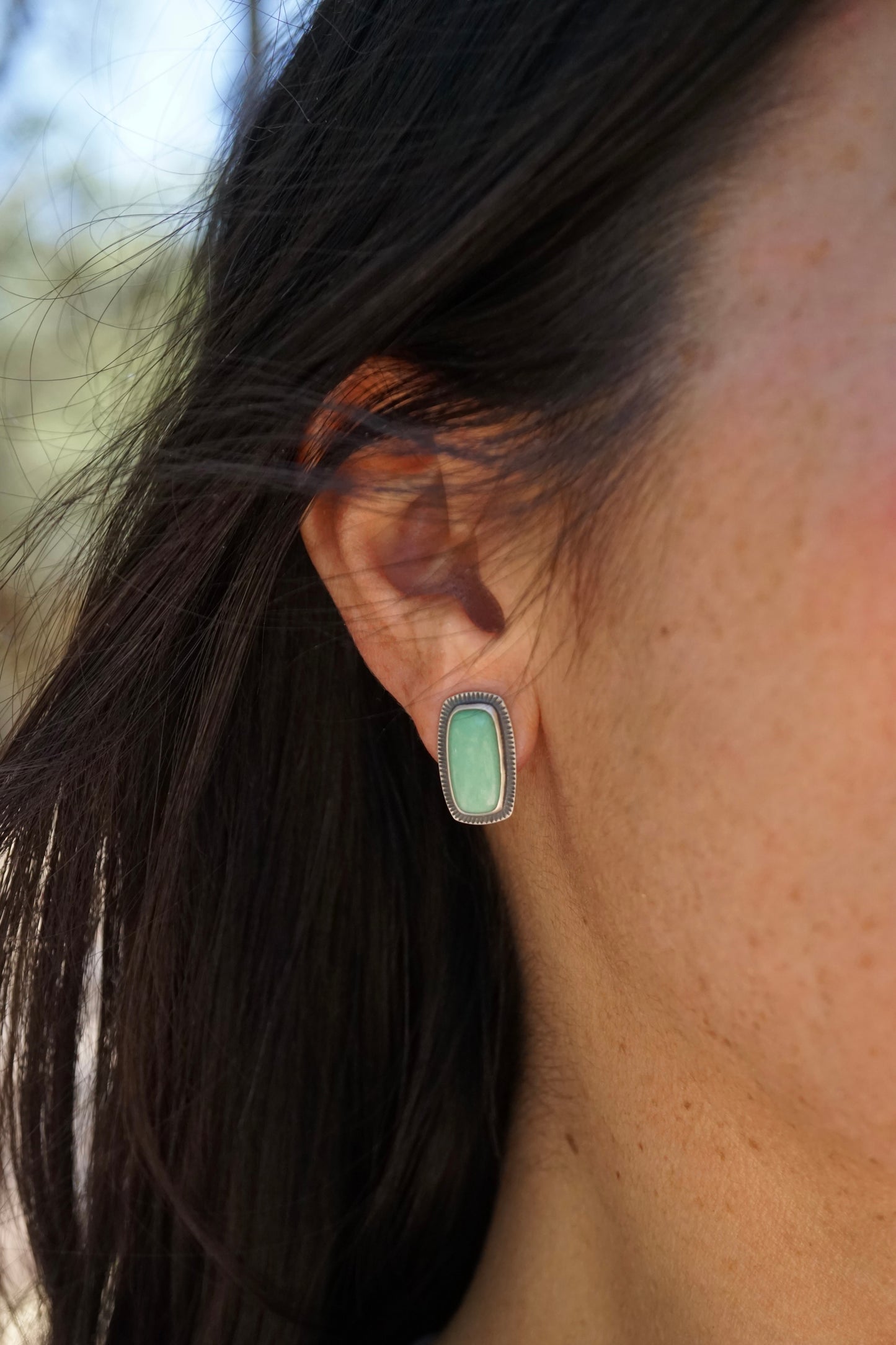 lucin variscite rectangle studs