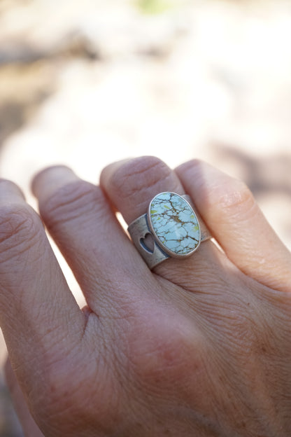 sandhill turquoise ring with 🤍 band - 5.25