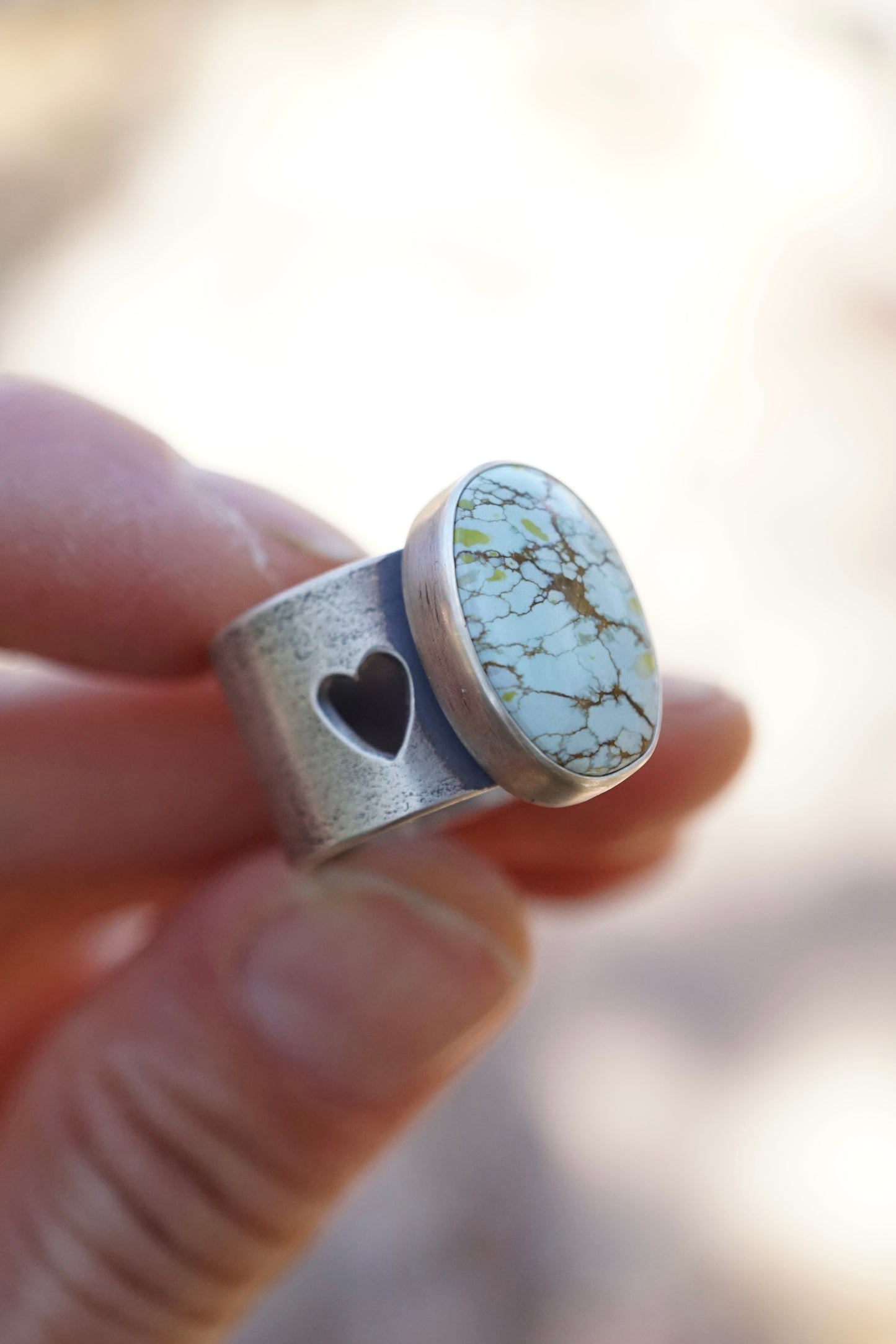 sandhill turquoise ring with 🤍 band - 5.25