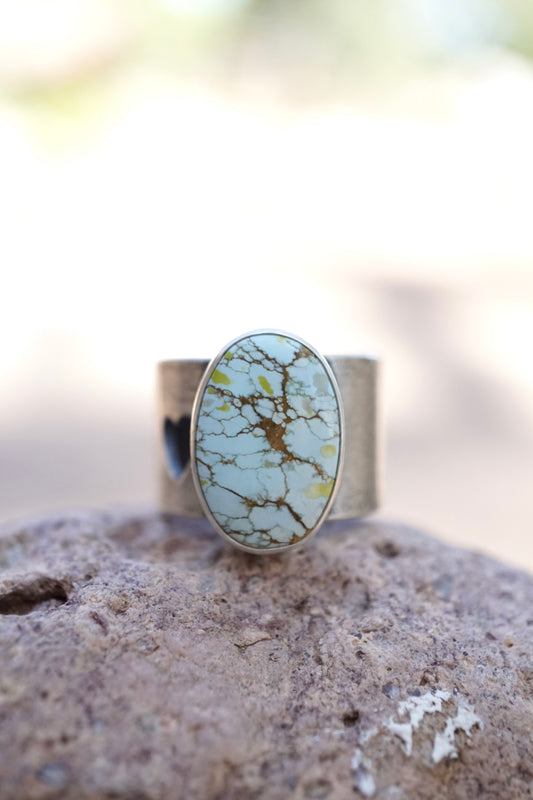 sandhill turquoise ring with 🤍 band - 5.25