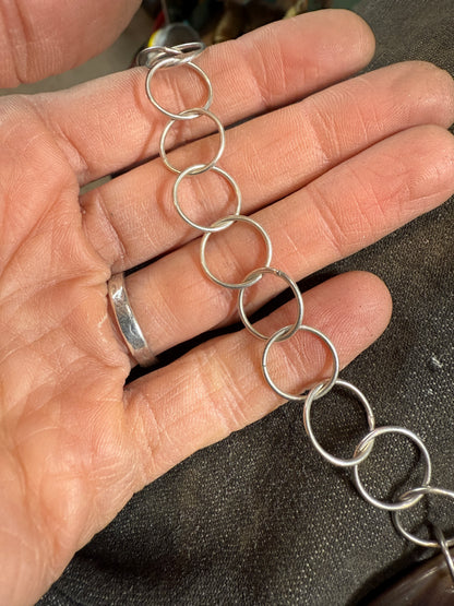 *refreshed collection* silver large link chain choker with patagonia turquoise