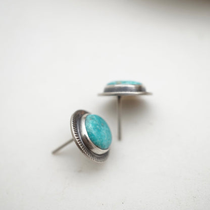 blue ridge turquoise orb studs - Lumenrose