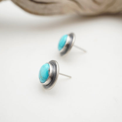 blue ridge turquoise orb studs - Lumenrose