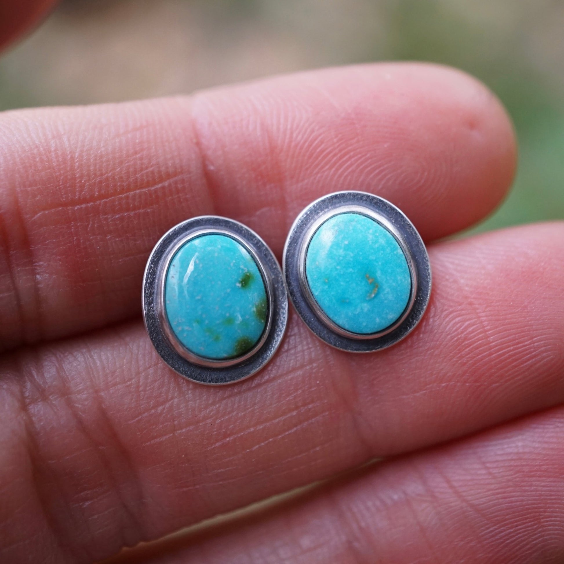 bright blue sonoran gold stud earrings - Lumenrose