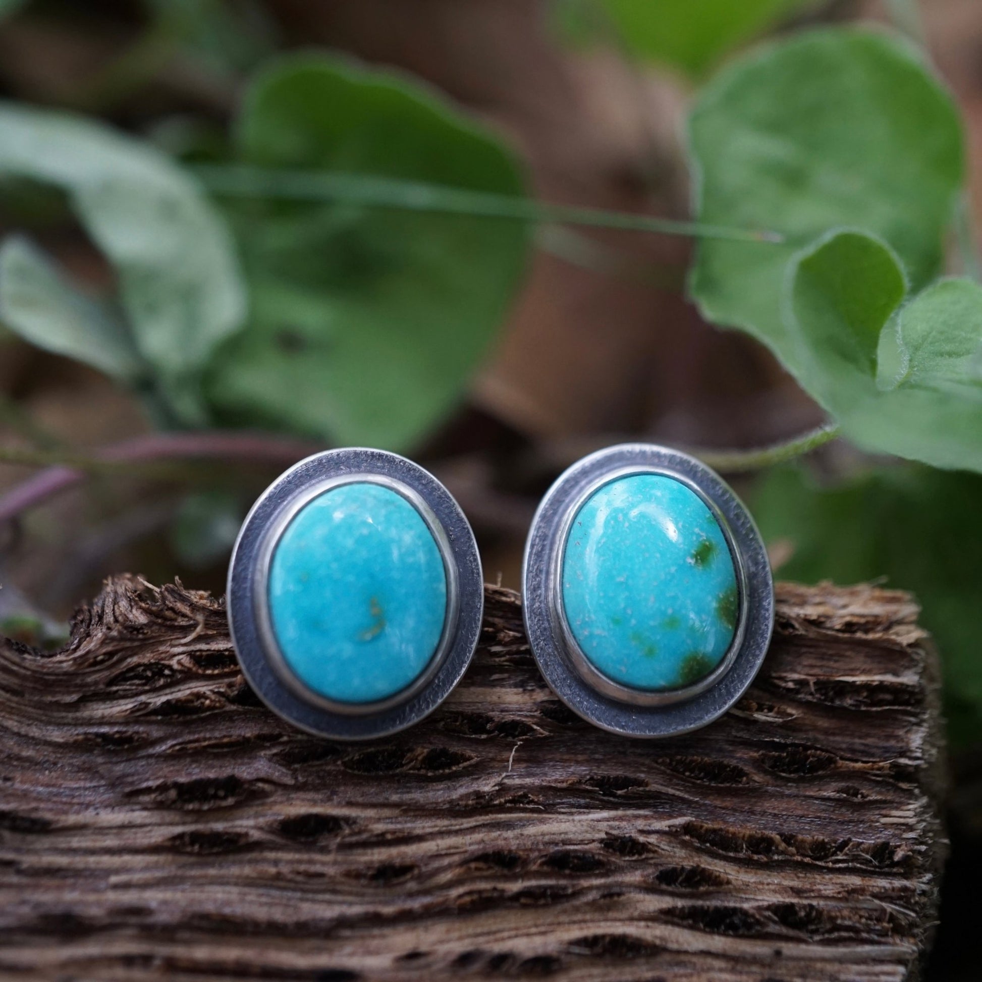 bright blue sonoran gold stud earrings - Lumenrose