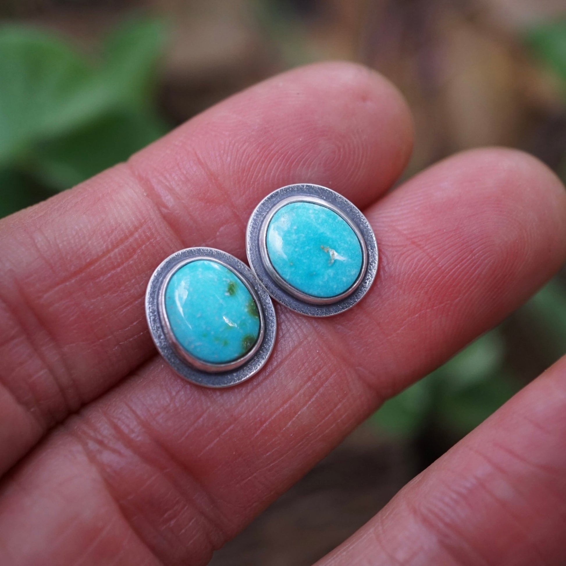 bright blue sonoran gold stud earrings - Lumenrose