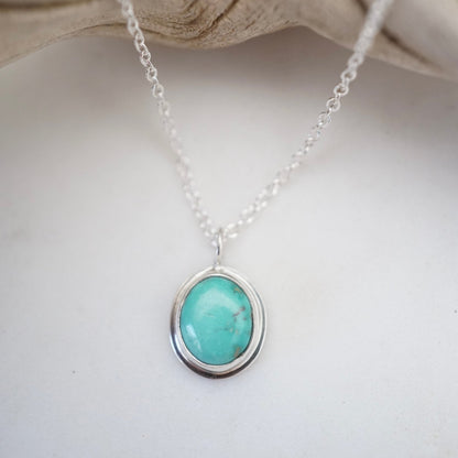 dainty silver and sonoran turquoise necklace - Lumenrose