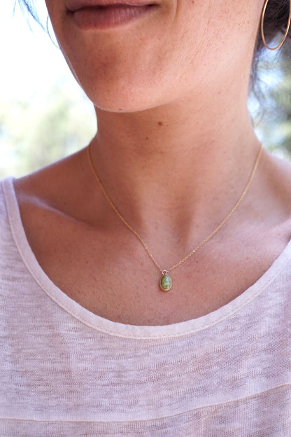 dainty sonoran gold turquoise necklace in 14k goldfill - Lumenrose