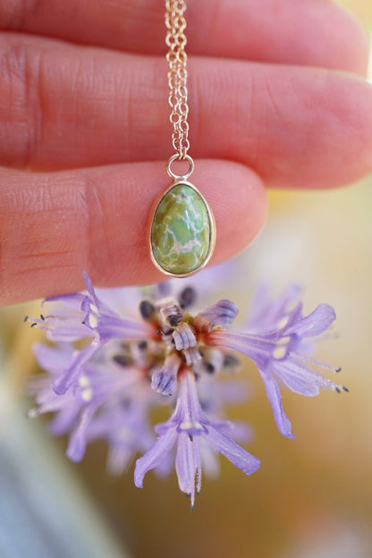 dainty sonoran gold turquoise necklace in 14k goldfill - Lumenrose