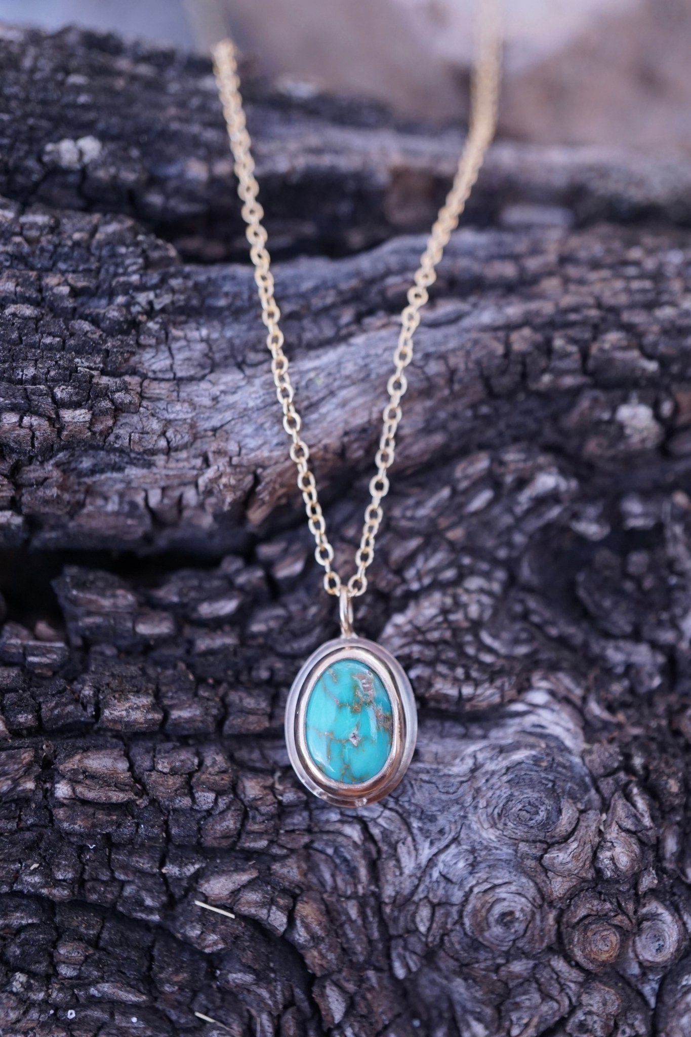 dainty sonoran turquoise and 14k goldfill necklace - Lumenrose