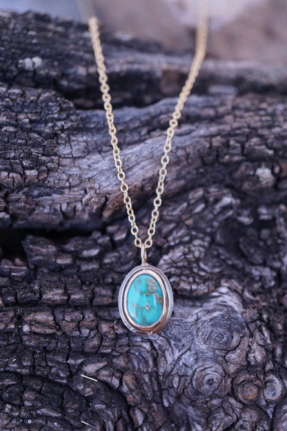 dainty sonoran turquoise and 14k goldfill necklace - Lumenrose