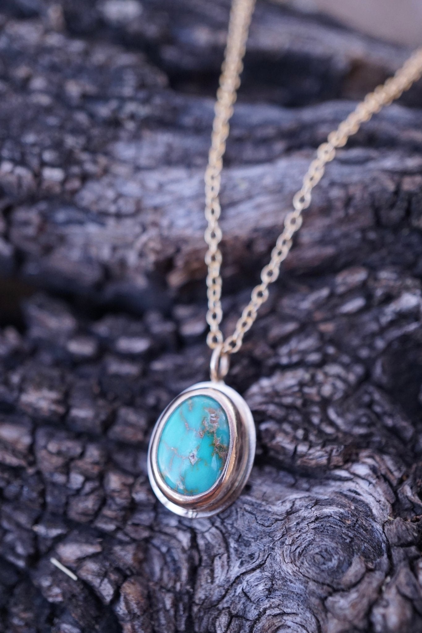 dainty sonoran turquoise and 14k goldfill necklace - Lumenrose
