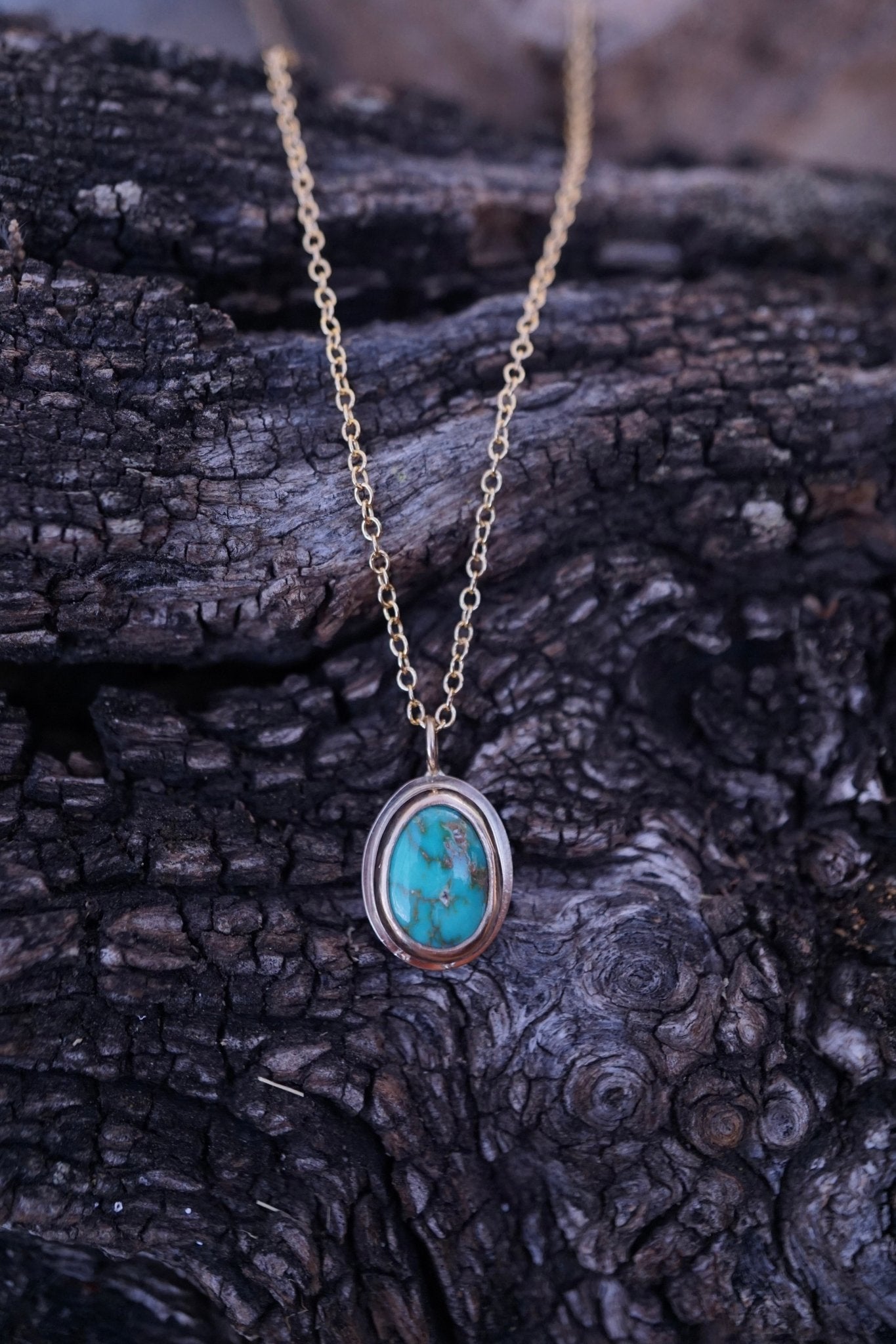 dainty sonoran turquoise and 14k goldfill necklace - Lumenrose