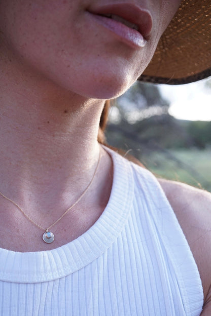 delicate 14k golden orb + opal necklace - Lumenrose