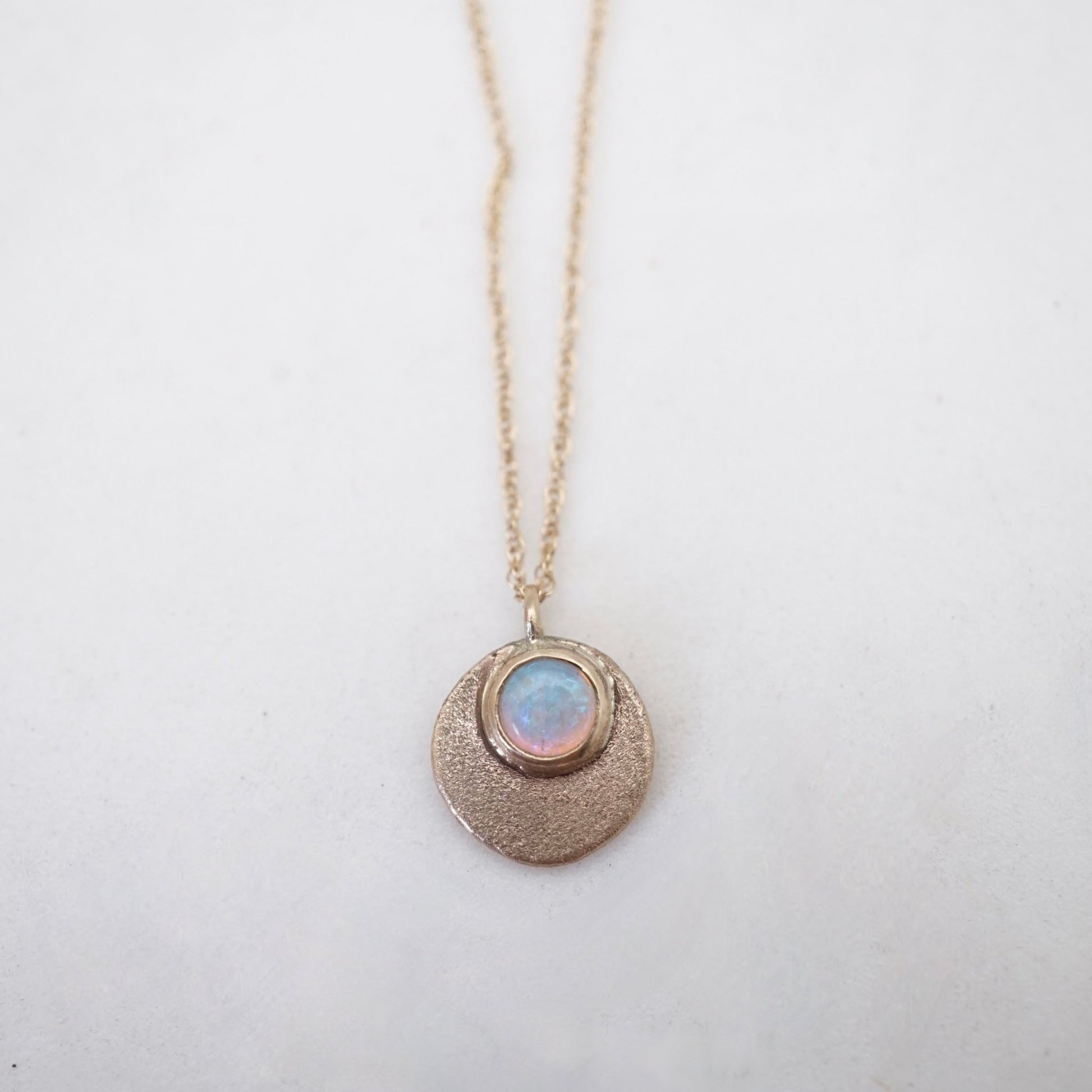 delicate 14k golden orb + opal necklace - Lumenrose