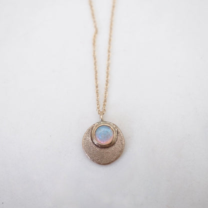 delicate 14k golden orb + opal necklace - Lumenrose