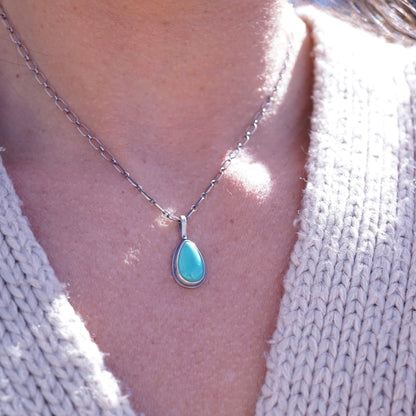 everyday turquoise necklace - chilean turquoise - Lumenrose