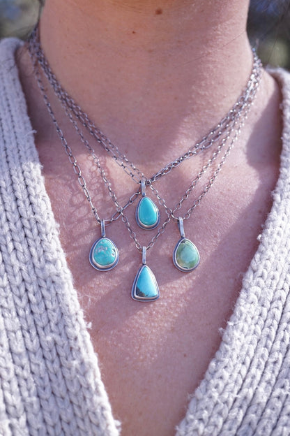 everyday turquoise necklace - teal teardrop - Lumenrose