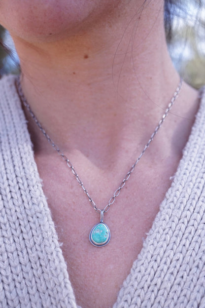 everyday turquoise necklace - teal teardrop - Lumenrose