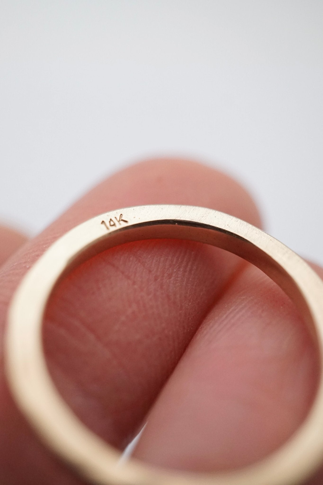 hammered 14k gold band 2mm matte finish - size 8 - Lumenrose