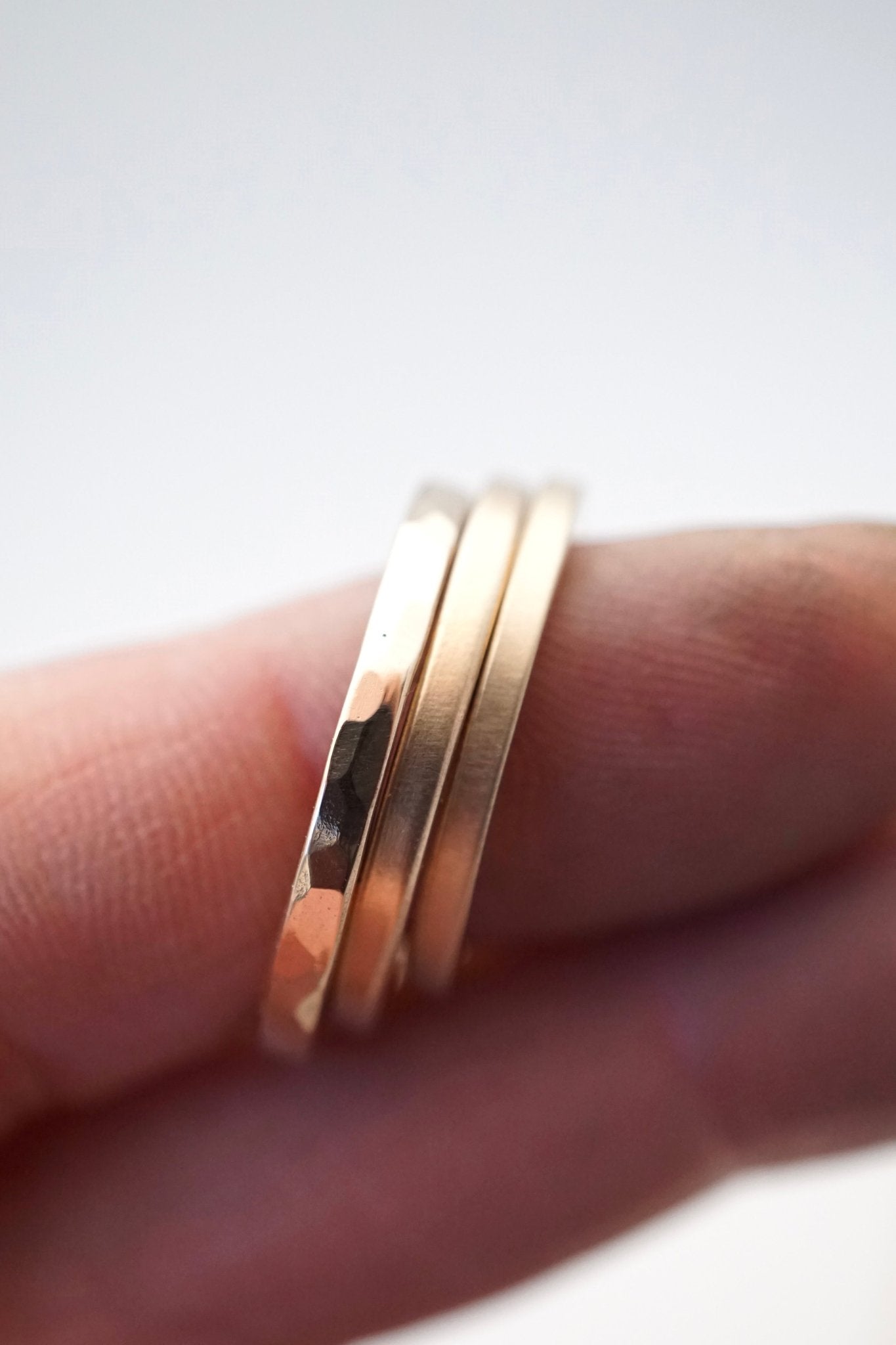 hammered 14k gold band 2mm matte finish - size 8 - Lumenrose