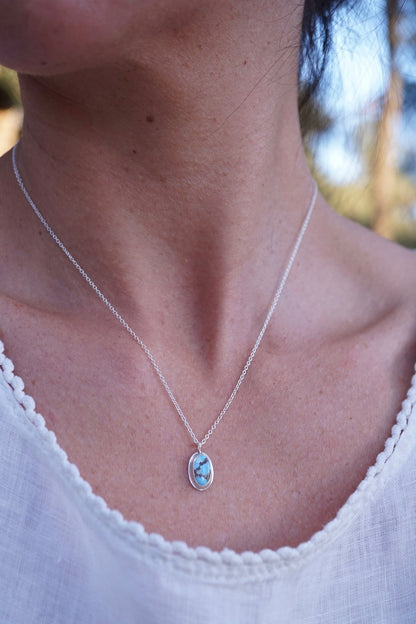 lavender turquoise dainty necklace - Lumenrose