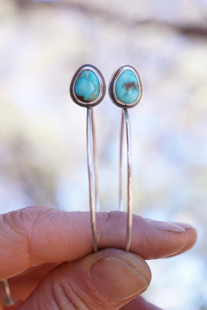 lumenrose hoops with emerald valley turquoise - SMALL SIZE - Lumenrose