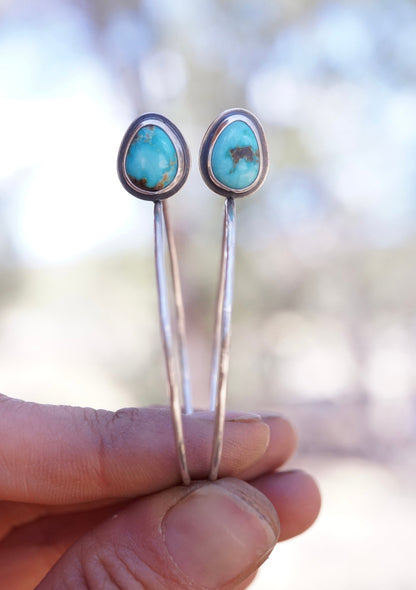 lumenrose hoops with emerald valley turquoise - SMALL SIZE - Lumenrose