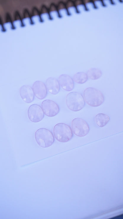 rosecut rose quartz cabochon lot