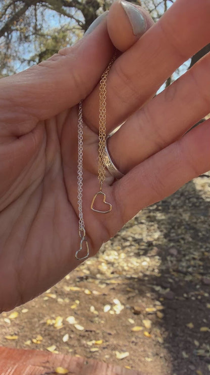 tiny heart necklace in sterling silver